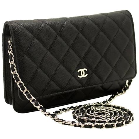 classic black chanel bag with chain|Black Chanel cross body bag.